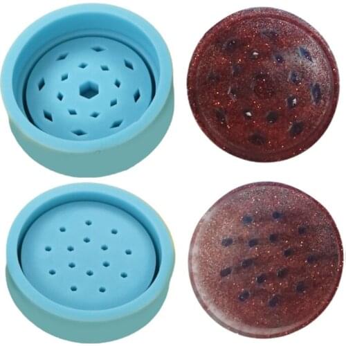 Crystal Epoxy Resin Mold Tobacco Grinder Leaf Herbal Herb Smoke Spice Crusher Silicone Mould DIY Crafts Baking Tools