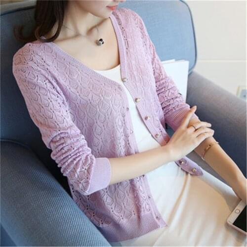 Cardigan Womens Solid Knitted Sweaters Leisure All-match Korean Style Loose Elegant Students Fashion Candy Color Female Soft New