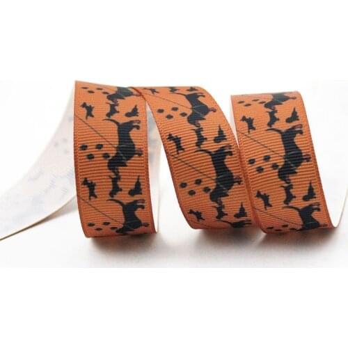 Cartoon Greyhound/dog printed grosgrain ribbon 9-75mm DIY handmade materials christmas wedding gift wrap tape ribbons