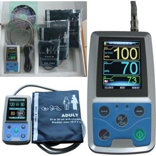 ABPM50 Blood Pressure Monitor Digital Upper Arm Automatic Sphygmomanometers Heart Beat Rate Pulse Meter Tonometer BP NIBP 3 Cuf