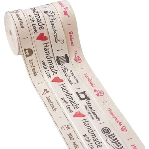 Cartoon Printed Cotton Ribbon Mixed Color Handmade Design Ribbon For DIY Jewelry Christmas Gift Decoration 15mm