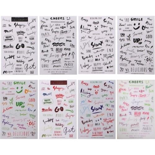 8 Styles Colorful Letters Art Resin Decorative Stickers Self Adhesive English Letters Personalized Epoxy Resin Fillings