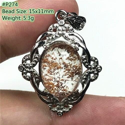Natural Phantom Quartz Crystal Pendant Jewelry For Women Lady Men Beauty Gift Healing Crystal Silver Beads Gemstone Stone AAAAA
