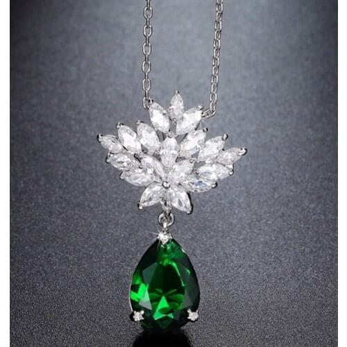 Valentines Day Custom Heart Swarovski Necklace Gift Women Necklace Cute Trendy Present single Green necklace