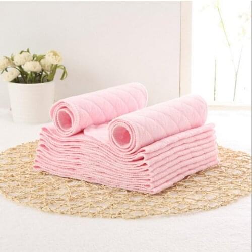 100set 10Pcs/set Baby Nappies Reusable Baby Infant Newborn Cloth Diaper Nappy Liners Insert 3 Layers Cotton