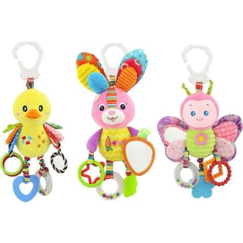 Animal Handbells Musical Developmental Toy Bed Bells Kids Baby Soft Toys Rattles