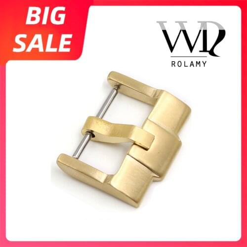 Rolamy 18 20 22 24mm Silver Brushed Black Stainless Steel High quality Pin Watch Buckle Clasp For Audemars Piguet Rolex Tudor