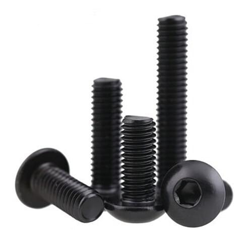 M6x(10mm-30mm Length) Left twist Screws Allen Round Head Hexagon Anti-thread Bolts Black