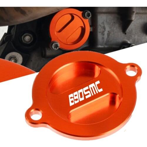 High Quaity With LOGO Motorcycles Accessories CNC Aluminum Engine Oil Filter Cover Cap Racing Engine Tank Cover For 690SMC