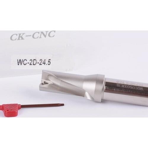 Hight quality WC-2D-24.5 C25 U drill indexable drill CNC TOOL 24.5mm-2D Machining length=49mm for WCMX050208 insert