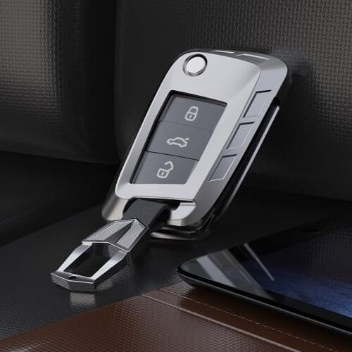 High-quality Alloy Car Key Case Cover For Volkswagen VW Golf 7 GTI R MK7 Tiguan Car Key Bag Shell Holder Keychain