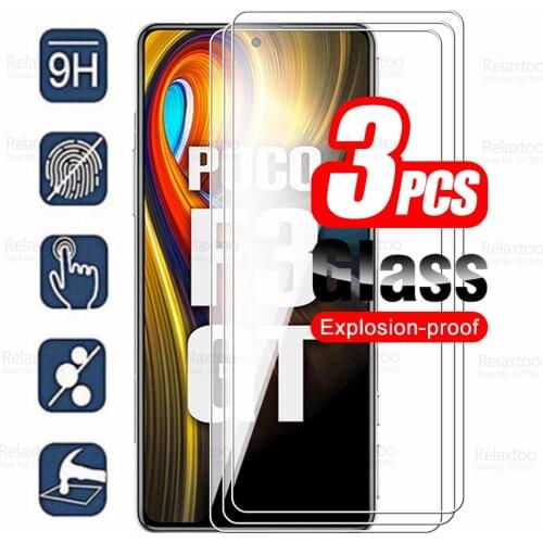 3pcs For Xiaomi Poco F3 GT Glass Screen Protector Xiomi Pocco Pocophone Little PocoF3 G T F3GT Guard Armor Cover Protective Film