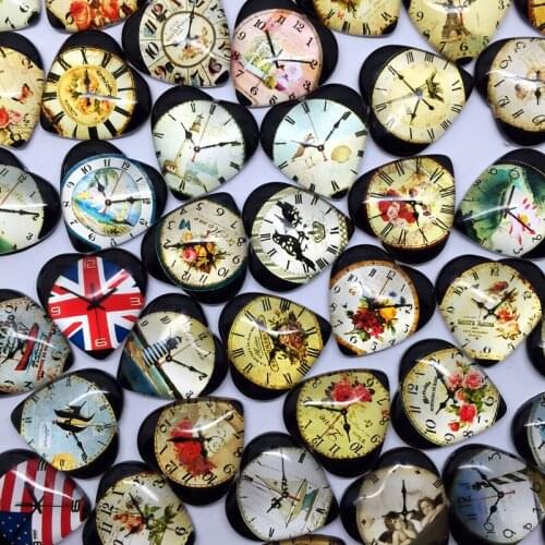 ZEROUP 50pcs 12mm Heart Glass Cabochons Mixed Pattern Cameo Photo Cabochons Handmade Supplies for Jewelry Components 002