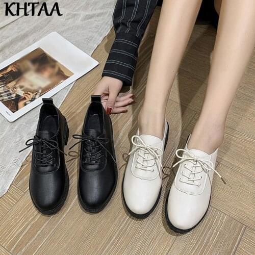 Ladies British Leather Ankle Boots Square Root Lace Up Footwear Round Toe 2021 New Ladies Fashion Outdoor Elegant Autumn Shoes