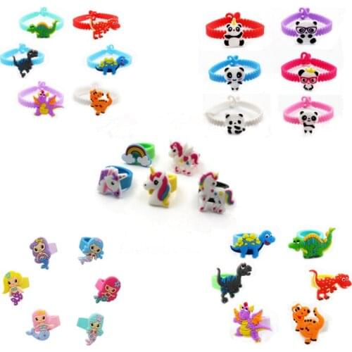 10pcs Unicorn Party Decoration Rubber Bangle Bracelet Unicornio Birthday Party Decorations Kids Gifts Baby Shower Party Favor-S