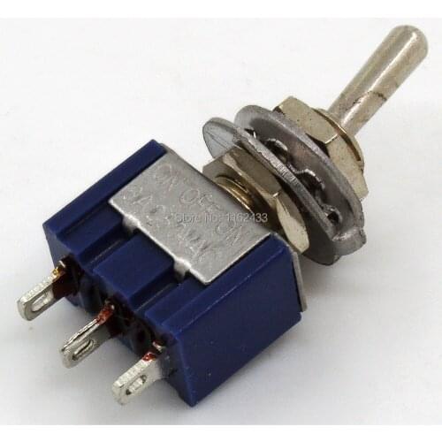 10pcs/lot MTS-103 perforate diameter 6 mm 3 pin ON - OFF - ON SPDT 3 positions toggle switch