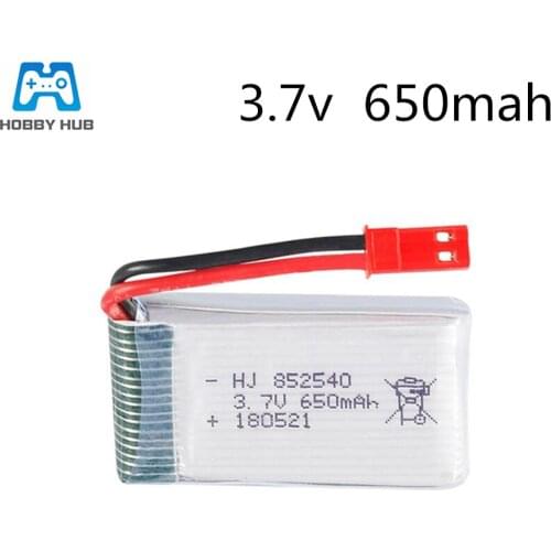 2/3/4pcs 3.7v 650mah lipo battery for RC FY550 HJ818 HJ819 Hendi 1315 RC aircraft Drone 650mAh lipo battery 852540 JST Plug