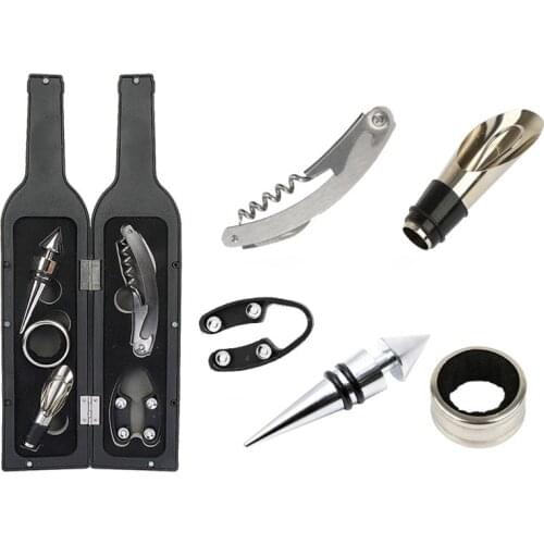 5Pcs Deluxe Wine Bottle Opening Kit Beer Cap Bottle Opener Gift Set Waiters Corkscrew Multifunction Kitchen Bar Tools Accessory