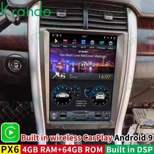Krando car radio gps android 9.0 12.1" for FORD EDGE 2009-2014 Tesla Vertical screen navigation multimedia system WIFI A/C BT