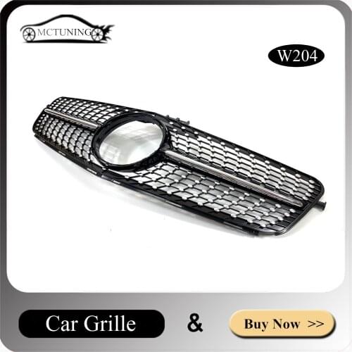 Car Bodykits Mesh Grille ABS Material For C-class W204 2008-2013 Front Racing Grilles Car Grille Auto Accessories
