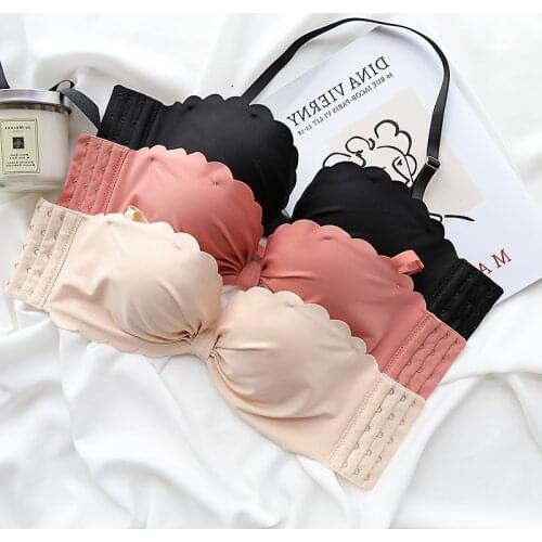 Fashion Women Push Up Strapless Bra 1/2 Cup Dress Wedding Invisible Bra Woman Lingerie Underwear