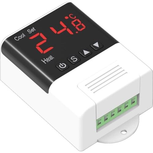 Digital temperature controller temperature meter temperature range -40.0-99.9℃ with 1M NTC sensors heating cooling auto switched