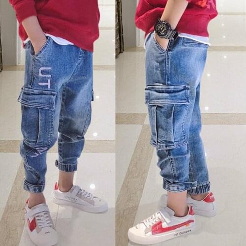 Baby Boys Pants Casual Jeans For Boys 3 5 7 8 10 12 Years Fashion Streetwear Sports Denim Trousers Boys Autumn Childrens Jeans