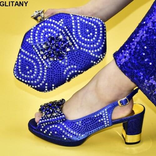 Italian Shoe and Bag Set for Party In Women Nigerian Matching Shoes and Bag Sets Party High Quality African Wedding Party Shoes
