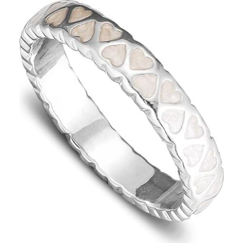 Abundance of Love Rings With Silver Enamel 100% 925 Sterling Silver Jewelry For Women Wholesales Free Shipping