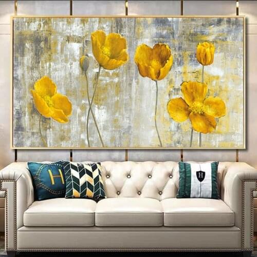 Morandi hand-painted oil painting modern abstract wall art painting home decoration painting magnificent flower tulip picture