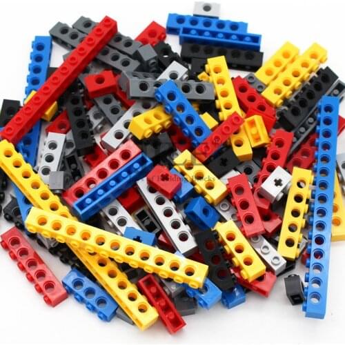 Moc Technic Brick with Hole Long Beams DIY Thick Building Block Mixed Bulk Compatible Assembles Science Mechanical Particles