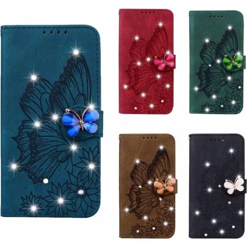 Diamond Butterfly leather Wallet Phone Case For Samsung A22 A82 A10 A12 A20E A21S A31 A32 A40 A41 A50 A51 A52 A70 A71 A10E Cover