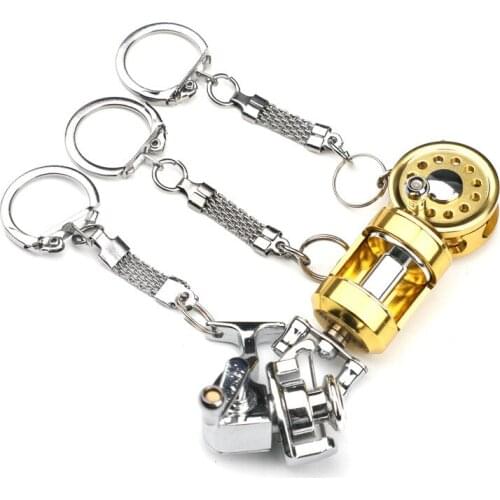 Rockable metal fishing line wheel key chain crafts accessories Festival fishing gear small gift chain fishing gear