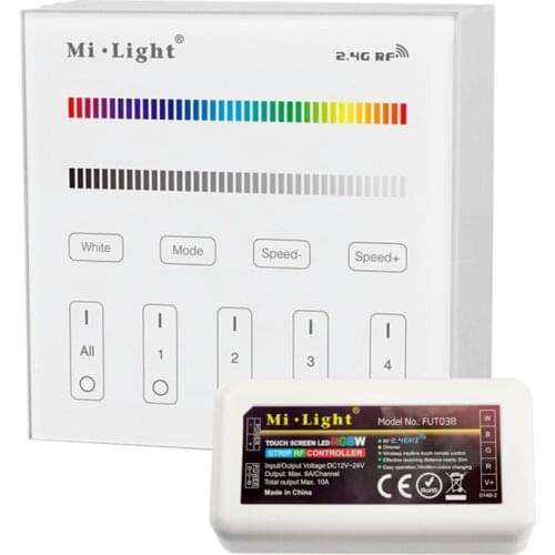 Milight/Miboxer B3 Touch panel wall control+FUT038 4 Zone RGBW Controller for RGBW LED Strip