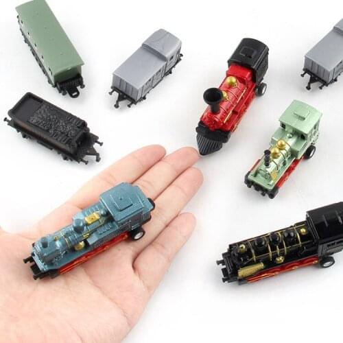 Simulation Retro Steam Train Alloy Model Ornaments Pull Back Car Childrens Educational Toys That Can Be Spliced Kids Toys