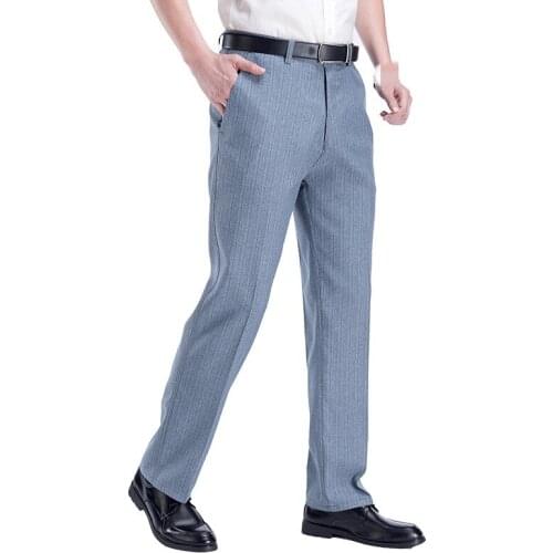 G1572 2020 new spring summer thin section middle-aged men fashion casual high waisted straight baggy pants cheap wholesale