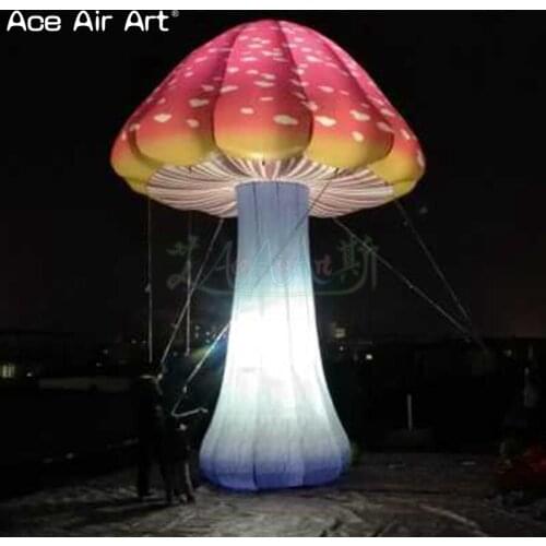 Gaint 4m High LED plant model inflatable lighting plant with white/colorful lights inflatable mushroom for party decoration
