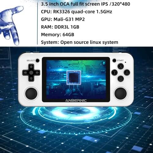 Newest RG351P Game Console Portable Handheld Game Player Built-in 2500 Games 3.5” IPS Screen Support TF Card 3.5mm Audio Out