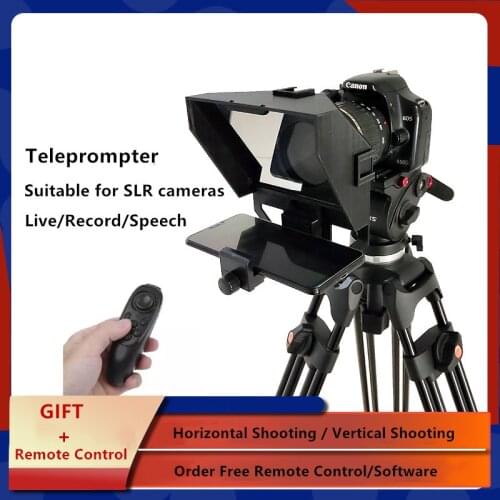 2021 New Mini Teleprompter Portable Inscriber Mobile Teleprompter Artifact Video with Remote Control for DSLR Recordin