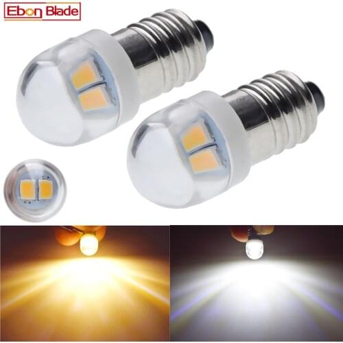 Pair E10 1447 LED Flashlight Bulb Lamp 3V 6V Led Bulb Replacement Flashlight Torch bulb 3 Volt 6 Volt Screw bulb Xenon White
