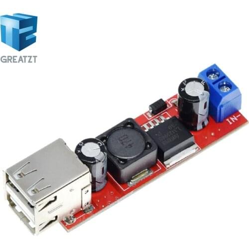 GREATZT DC 6V-40V To 5V 3A Double USB Charge DC-DC Step-down Converter Module For Vehicle Charger LM2596 Dual USB
