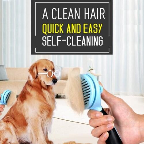 Pet Brush Easy To Use Self Clean Professional Dog Cat Hair Comb Soft Handle Pet Fur Remover Hair Trimmer Pet Grooming Product