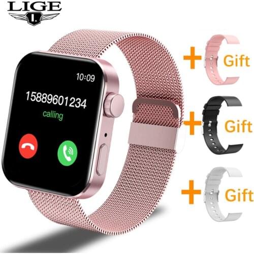 2021 LIGE New Smart Watch Bluetooth Call IOS Android Color Screen Multifunctional Clock Heart Rate Monitor Men Women Smartwatch