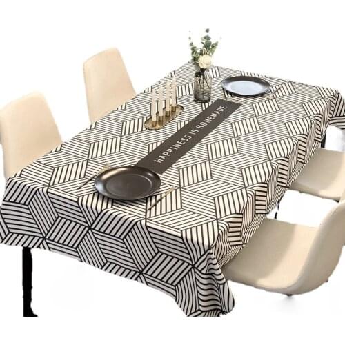 Modern Simple Geometric Pattern Tablecloth Nordic Style Table Cloth Waterproof and Oil-proof for Wedding/Birthday/party Decor