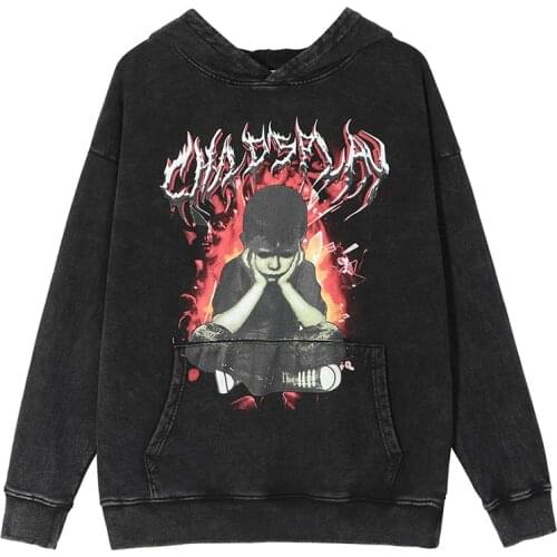 Harajuku Hoodie Men 2021 Autumn 100% Cotton Hip Hop Streetwear Punk Washed Hoodies Sweatshirt Hooded Oversize Hoodie for Men