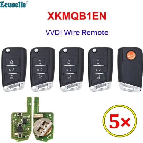 5Pcs/Lot Xhorse XK Series XKMQB1EN Universal Wire Remote VVDI Car Key for VVDI2 / VVDI Mini / Key Tool Max for VW Skoda MQB
