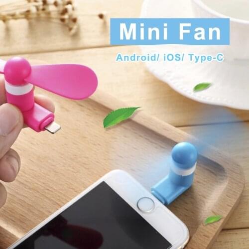 USB Fan Flexible Mobile Phone Mini Fan Removable Fans For Android iOS Type-C Power Bank Laptop USB Gadgets