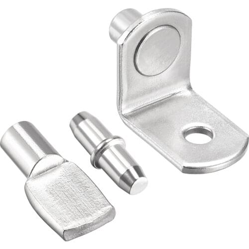 Uxcell Shelf Support Peg 3 Styles 5mm 6mm 7mm Pin with Hole Silver Tone 60pcs
