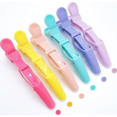 6PCS Crocodile Plastic Hair Claw Clips Cutting Holding Section Hairdressing Clamps Barrette Barbers Salon Hair Styling Tool