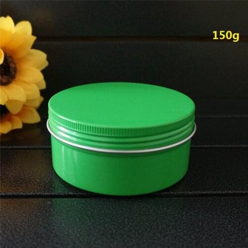 Green Empty Aluminum Box Metal Tin Cans 150ml Cosmetic Cream Round Containers DIY Refillable 150g 82*38mm Jar Tea Aluminum Pot